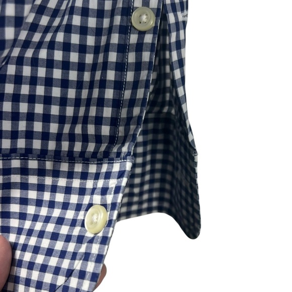POLO RALPH LAUREN Blue & White Gingham button Down Men's Large Shirt - Picture 5 of 7